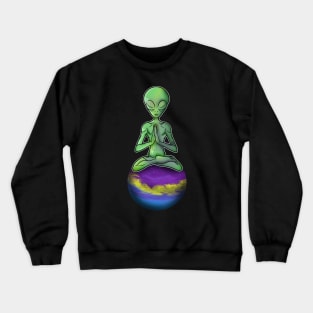 Yoga Zen Alien Crewneck Sweatshirt